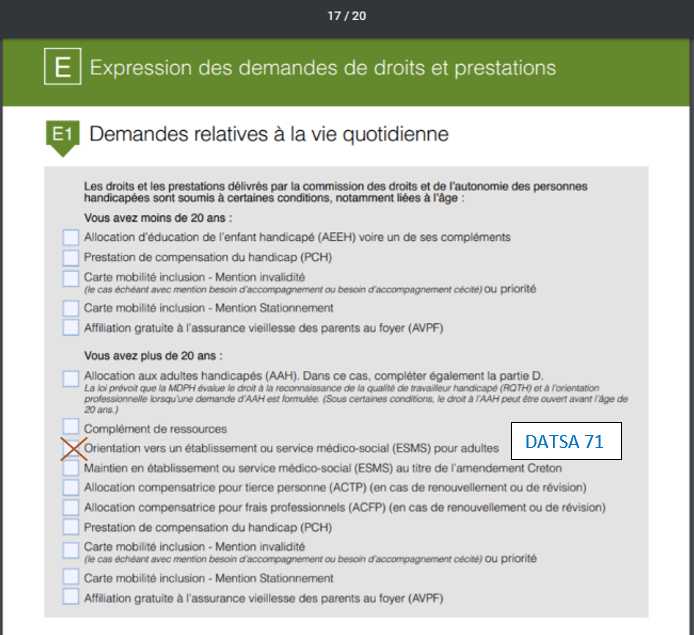Comment accéder au DATSA 71 ?